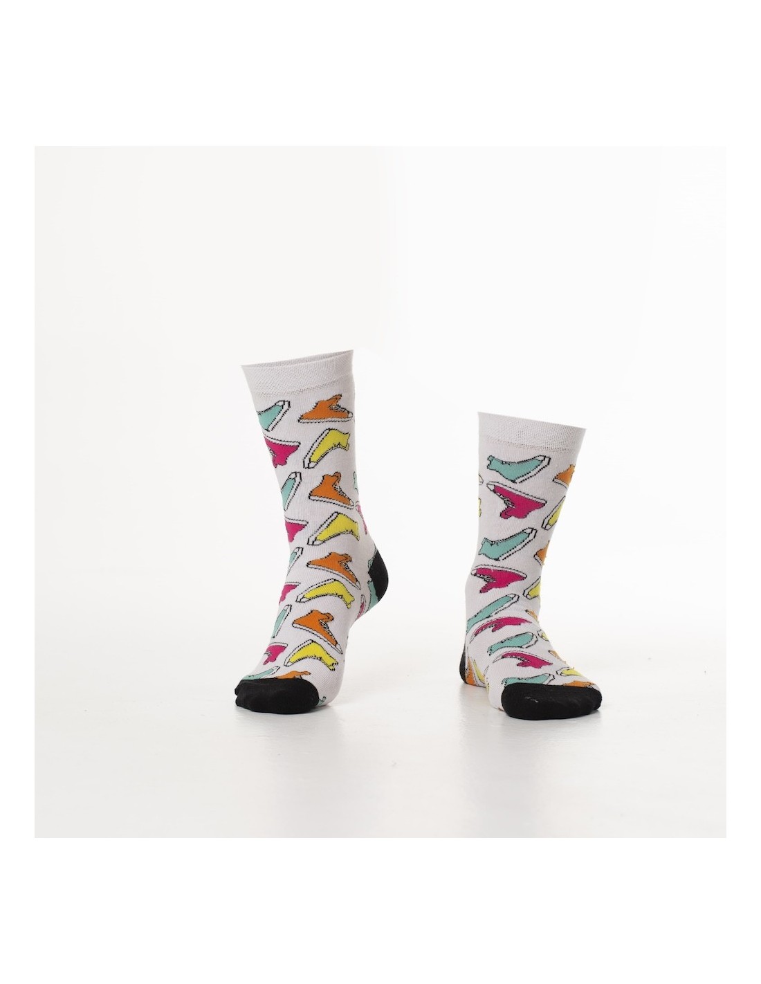 White women\'s socks with colorful shoes SD13 - Online store - Boutique